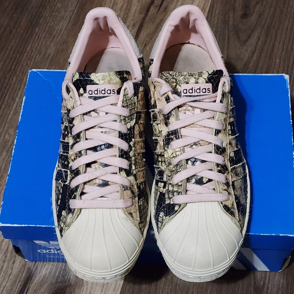 Adidas Pink Faux Snake Superstar Shoes
